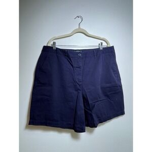 Lauren Ralph Lauren Navy Blue Chino Shorts Womens Plus Size Cotton Twill